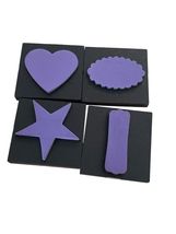 Set Of 4 Purple Craft Foam Metal Die Cuts With Heart Star Oval &amp; Rectang... - €8,22 EUR