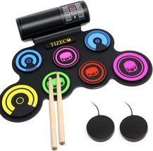 Electric Drum Set For Kids, 7 Pad Practice Drums, Electronic, Bulit In S... - $51.99