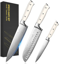 Professional Chef Knife Set High Carbon Stainless Steel Knives 3PCS - £23.06 GBP
