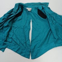 Karin Stevens Women's Turquoise Open Back Front Button Blazer Jacket Size 8 image 5