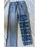 LEVI&#39;S MADE &amp; CRAFTED Tie Dye Slit Denim Flare High Rise Jeans 27/4 - £54.87 GBP