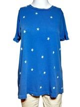 Wild Fox Shirt Women&#39;s Size S Small Blue T-Shirt Top Stars Stretch Casua... - £8.12 GBP