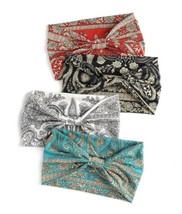 Set Of 4 Boho Scrunchy Headbands - Yoga Paisley Pattern Headbands - £19.18 GBP