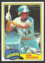 1981 Topps Baseball Card # 228 Seattle Mariners Tom Paciorek nr mt - £0.39 GBP