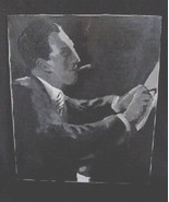 Vintage Painting of George Gershwin Cigar At Piano - £13.39 GBP