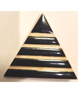 TANCER II Brooch Pin Modernistic Black and Tan Enamel Triangle 2 inches ... - $34.21 CAD