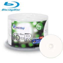 50 Pack Smartbuy 6X BD-R 25GB Blu-ray White Inkjet Hub Printable Recordable Disc - $20.89