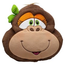 Pelanas Monkey Chimp Head Green Polka Dot Bow Pajama Holder Pillow Stuffed Plush - £22.36 GBP