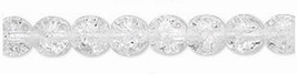6mm Czech Round Druk Glass Beads, Transp Clear Crackle 16in 75 beads - $4.00