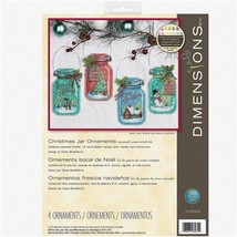 Festive Mason Jar Cross Stitch Ornament Kit - DIY Holiday Craft Set for Christma - $84.10