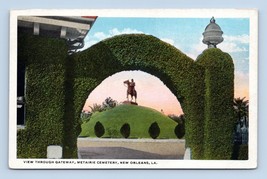 View Through Gateway Metarie Cemetery New Orleans Louisiana UNP WB Postcard Q2 - £3.06 GBP