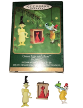 Hallmark Keepsake Dr Seuss Green Eggs &amp; Ham  2000 Miniature 3 Piece Ornament Set - £9.52 GBP
