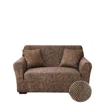 Anyhouz 2 Seater Sofa Cover Plain Brown Style and Protection For Living Room Sof - £38.28 GBP