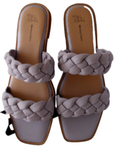 New Slide Sandals Memory Foam Two Band Braided Lavender TIME &amp; TRU Sz 9 - £4.66 GBP
