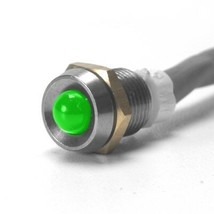 Standard Green LED Indicator Light With Chrome Bezel 20 mcd Light Output - $24.95