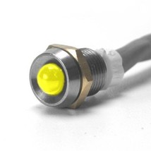Standard Amber LED Indicator Light With Chrome Bezel 20 mcd Light Output - $24.95