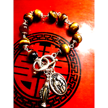 925 &amp; Tigers Eye Religious St. Bracelet - $25.74
