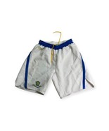White Blue Large Soccer Pants Logo Elastic Waist No Pockets - £9.12 GBP