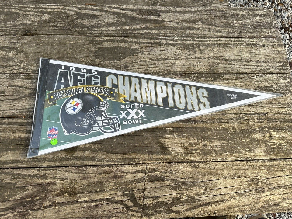 Nice Wincraft Pittsburgh Steelers 1995 AFC Champions Pennant. Super Bowl XXX - $15.83