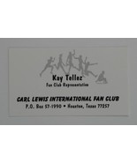 Key Tellez Carl Lewis International Fan Club Business Card Olympic Gold ... - $19.79