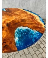 Ocean Epoxy Round Coffee Table | Handmade River Resin Tabletop Bar | Coa... - $5,694.45 MXN+