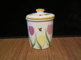 Starbucks Pottery Ceramic White with Tulips and Bees Hand Painted from Hungry - £18.16 GBP