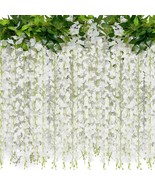 Jackyled 40 Branches Wisteria Hanging Flowers 6 Ft\. White Wisteria Vine - £26.69 GBP
