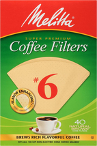 #6 Cone Coffee Filters, Natural Brown, 40 Count - £9.07 GBP