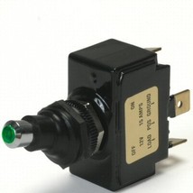 Green Lighted Tip Off / On 15 Amp Sand Sealed Toggle Switch With Tab Ter... - $32.95