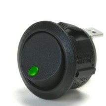 Off / On 10 Amp Round Rocker Switch The Dot Lights Up Green When Switch ... - £14.98 GBP