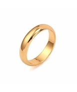 18k Gold Plated Stainless steel Plain Wedding Band Ring Sz 10 (4mm) - $20.00