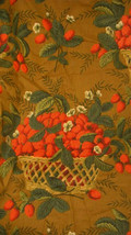 VTG 60s Traditional Strawberry Fruit Basket Floral Curtain Fabric 3.77 Yds X 54&quot; - £15.63 GBP