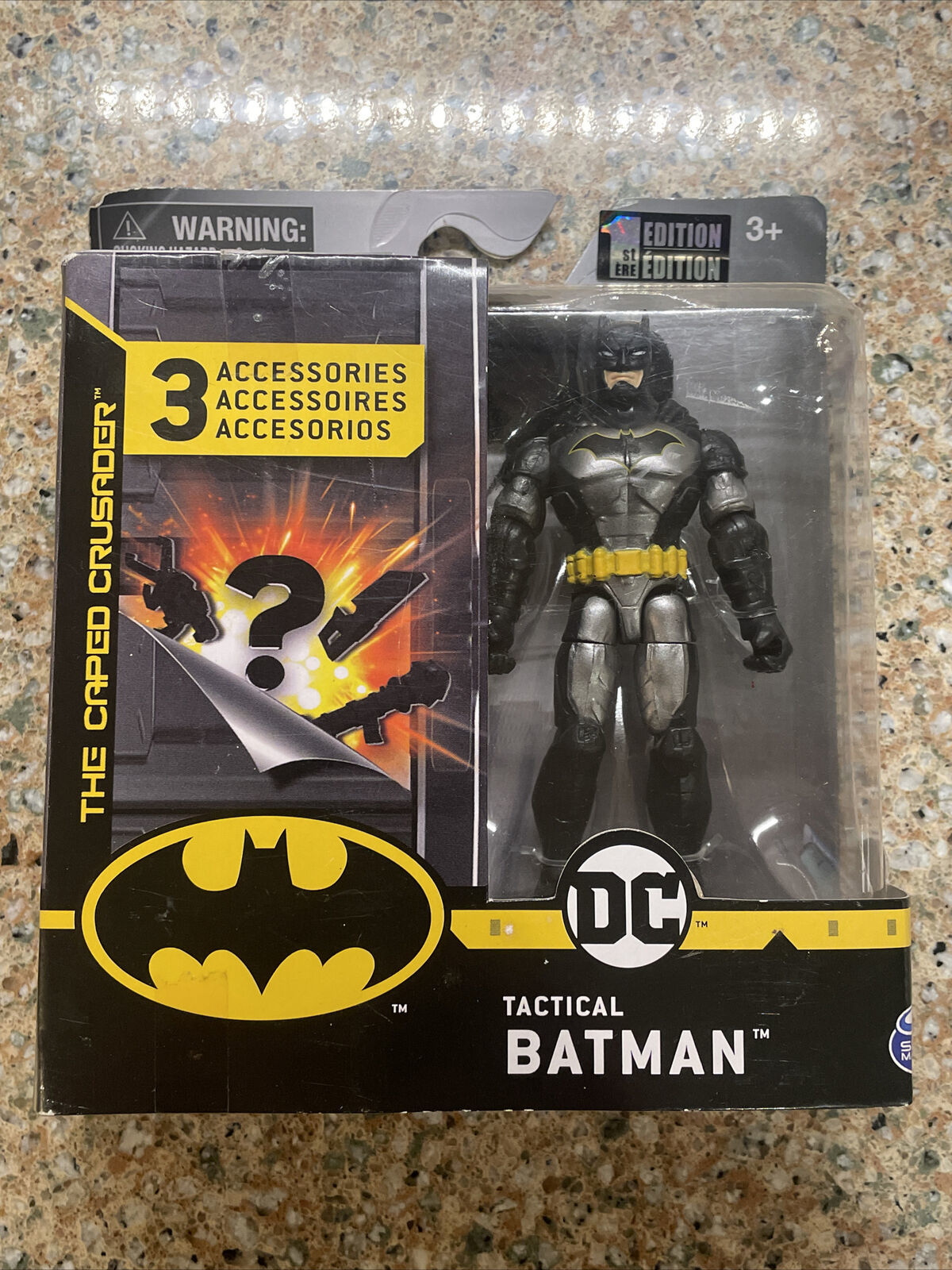DC Batman 4Inch Action Figure with 3 Mystery Accessories Tactical