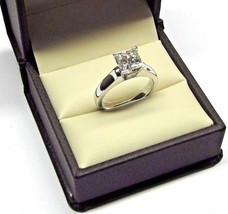 1.50 CT Princesse Simulé Fiançailles Diamant Bague Mariage 925 Argent Sterling - £49.77 GBP