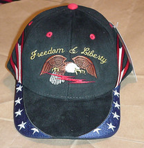Hat American Eagle Freedom &amp; Liberty Embroidered Baseball Cap - £23.46 GBP