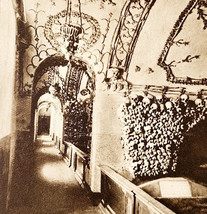 1940s Rome Italy Capuchin Friars Crypt Of Skulls Postcard Gravure Style ... - $39.99
