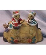 Mice Christmas Mail Holder Ceramic Decorative Collectible - £7.95 GBP