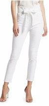 7 For All Mankind Roxanne Paper Bag Skinny White Belted Womens Jeans Size 30 NWT - £108.49 GBP