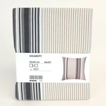 Ikea Solmott Pillow Cushion Cover Gray/Stripe 20x20&quot; New - £12.63 GBP