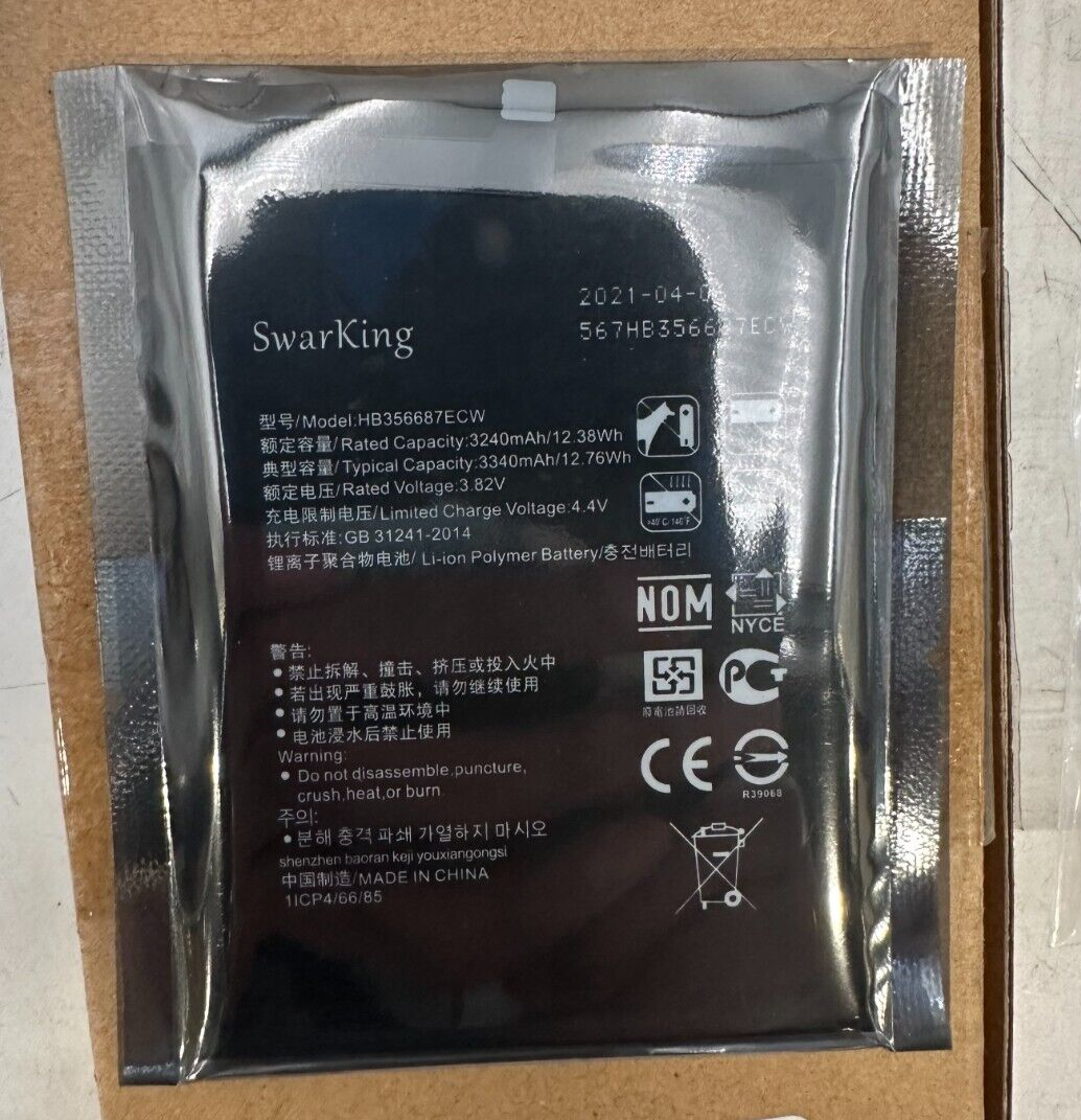 New HB356687ECW Battery for Huawei P30 Lite Nova 2 Plus Nova 4e G10 Honor 9i - $14.03