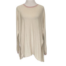 Cloth By Design Sweater Womens Small Oversized Knit Cream Pink Cotton - £18.55 GBP
