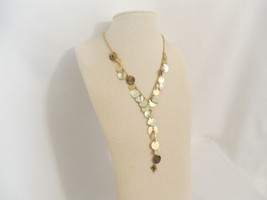 Department Store 16” w 3” ext. Gold Tone Disc &amp; Sea Shell &quot;Y&quot; Necklace K720 $30 - $13.43