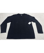 Vince Men&#39;s Long Sleeve Henley Tee Black 100% Pima Cotton Size XXL NWT - $805.74 MXN