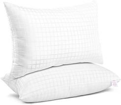 2 Pack Queen Size Bed Pillows for Sleeping Super Soft Down Alternative Microfibe - £31.97 GBP