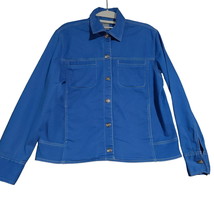 Koret Womens Jacket Blue Size Medium Cotton Blend Snap Button Up Pockets - $13.30