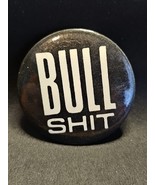 Vintage 1980s B.S. 2 inch Black with White Letters Pin Back - $21.66 CAD