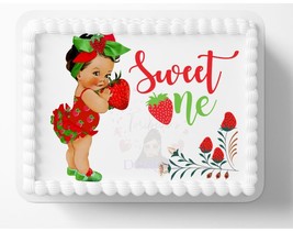 Adorable Strawberry Baby Edible Image Birthday or Baby Shower Party Cake... - £12.92 GBP