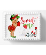 Adorable Strawberry Baby Edible Image Birthday or Baby Shower Party Cake... - £12.95 GBP