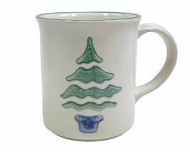 Pfaltzgraff Nordic Christmas Mug Xmas Tree Mug #289 Usa Cream Green Tree Rim - £6.25 GBP