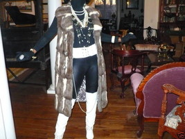Designer full length Gray white Squirrel  fur Vest Coat Jacket + free Ha... - $772.19